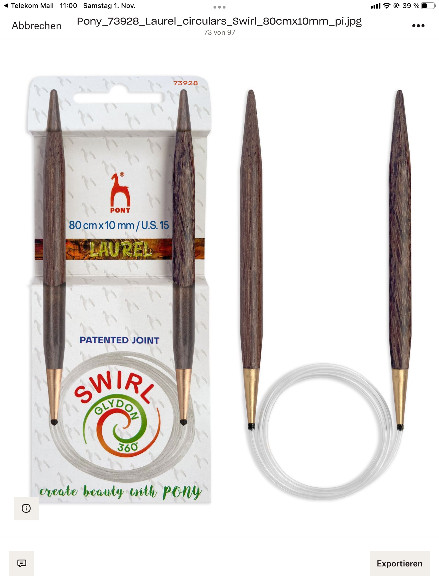 Hakelnadelset mit Bambusgriff – Bild 2