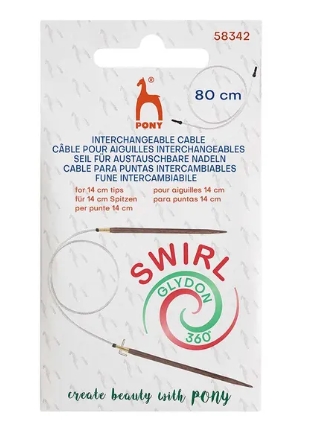 360˚SWIRL Seil für lange Laurel Nadelspitzen 14 cm (schwarzes Endstück)